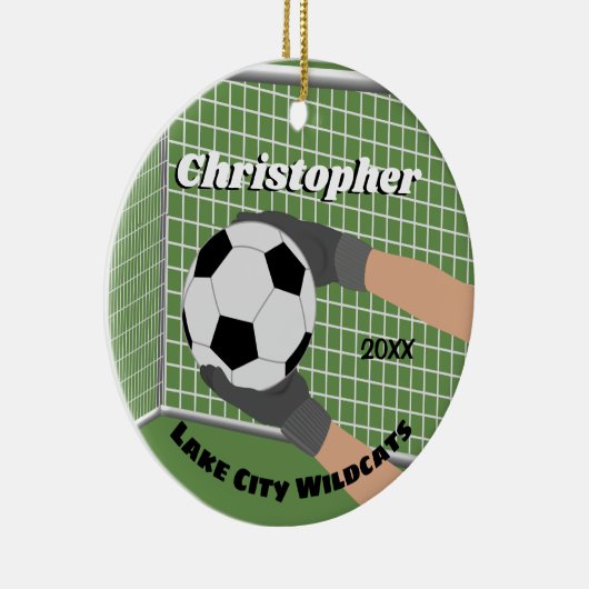 Soccer Goalie Keramisch Ornament (Rechts)