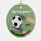 Soccer Goalie Keramisch Ornament (Links)