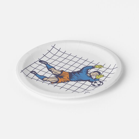 Soccer Goalie Papieren Bordje (Gekanteld)