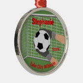 Soccer Goalie Persoonlijke versiering Metalen Ornament (Rechts)
