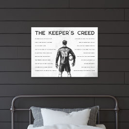 Soccer Goalkeeper Creed Monogram White Canvas Afdruk