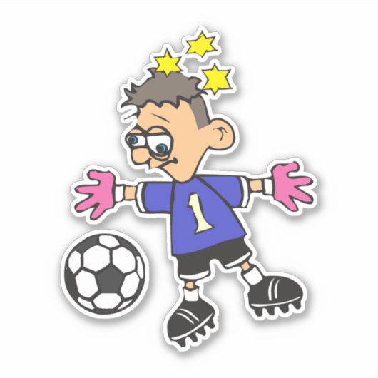 Soccer Goalkeeper Custom-Cut Vinyl Sticker (Voorkant)