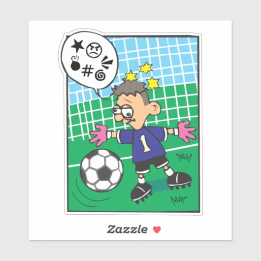 Soccer Goalkeeper Custom-Cut Vinyl Sticker (Vel)