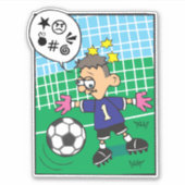 Soccer Goalkeeper Custom-Cut Vinyl Sticker (Voorkant)