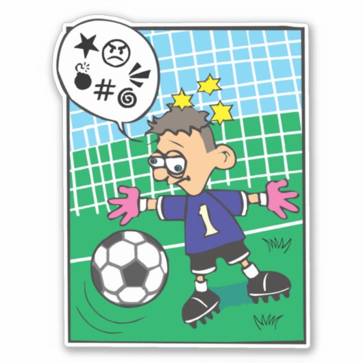 Soccer Goalkeeper Custom-Cut Vinyl Sticker (Voorkant)