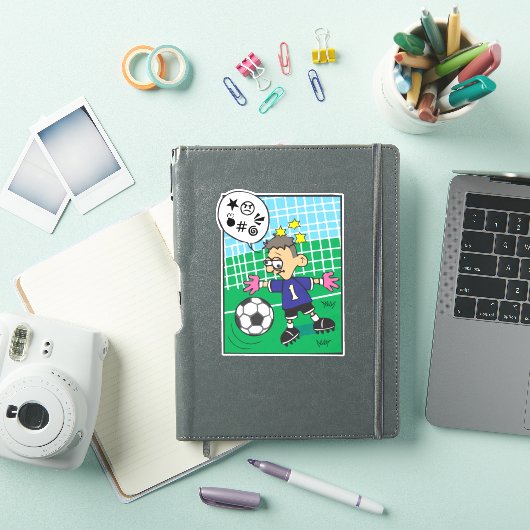 Soccer Goalkeeper Custom-Cut Vinyl Sticker (iPad Cover)