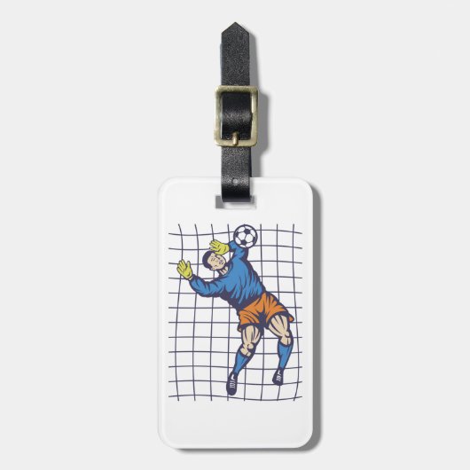 Soccer Goalkeeper Diving Save Bagagelabel (Voorkant verticaal)