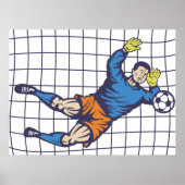 Soccer Goalkeeper Diving Save Poster (Voorkant)
