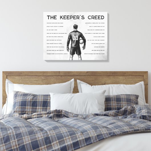 Soccer Goalkeeper Personalized Keeper's Creed Canvas Afdruk (Insitu (Slaapkamer))