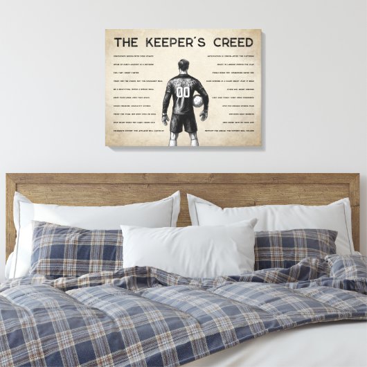 Soccer Goalkeeper Personalized Keeper's Creed Canvas Afdruk (Insitu (Slaapkamer))