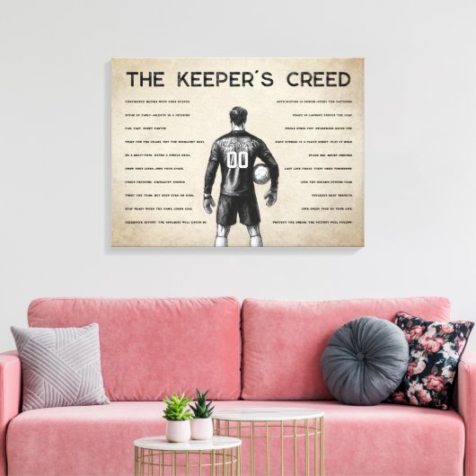 Soccer Goalkeeper Personalized Keeper's Creed Canvas Afdruk (Insitu (Woonkamer))