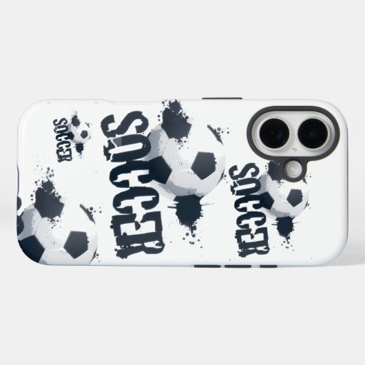 Soccer Graffiti iPhone 16 Case (Achterkant (horizontaal))