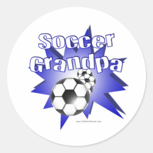 Soccer Grandpa Ronde Sticker