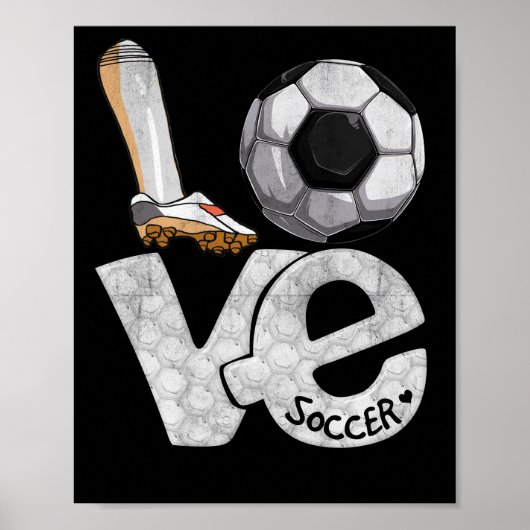 Soccer Graphic Gezegde Love Heart Ball Poster (Voorkant)