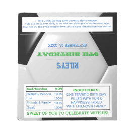 Soccer Green Blue Party Favor Candy Wrappers Notitieblok