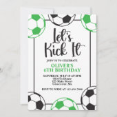 Soccer Green en Black Verjaardag Kaart (Voorkant)