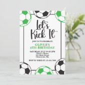 Soccer Green en Black Verjaardag Kaart (Staand voorkant)