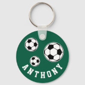 Soccer Green Kids Back to School Sleutelhanger (Voorkant)
