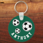 Soccer Green Kids Back to School Sleutelhanger (Voorkant)