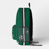 Soccer Green Personalised Kids Back to School Bedrukte Rugzak (Rechts)