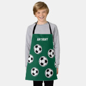 Soccer Green Personalised Kids Back to School Schort (Gedragen)