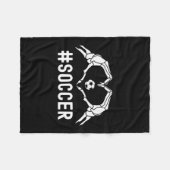 Soccer Halloween Skeleton Heart Sports Pride Fleece Deken (Voorkant (Horizontaal))
