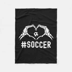 Soccer Halloween Skeleton Heart Sports Pride Fleece Deken