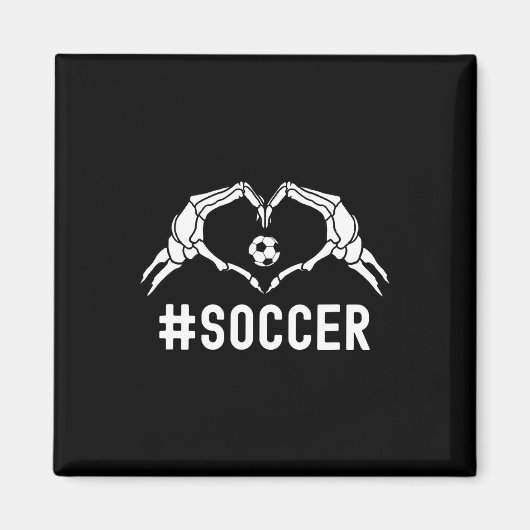 Soccer Halloween Skeleton Heart Sports Pride Magneet (Voorkant)
