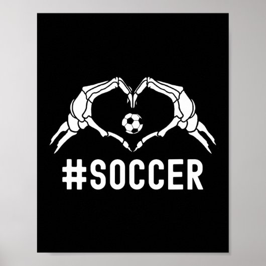 Soccer Halloween Skeleton Heart Sports Pride Poster (Voorkant)
