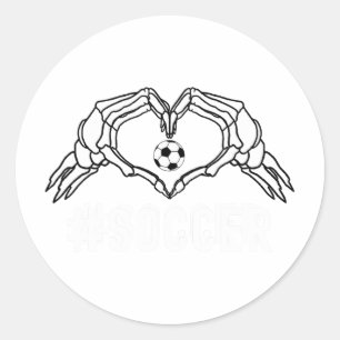 Soccer Halloween Skeleton Heart Sports Pride Ronde Sticker
