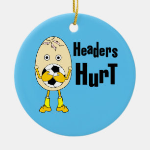 Soccer Headers Hurt Keramisch Ornament
