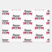 Soccer Heart Ball Pink Bow Inpakpapier Vel (Voorkant 3)