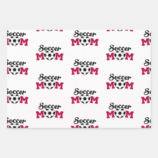 Soccer Heart Ball Pink Bow Inpakpapier Vel (Voorkant 3)