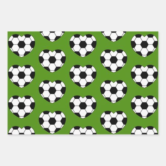 Soccer Heart Ball Pink Bow Inpakpapier Vel (Voorkant 2)