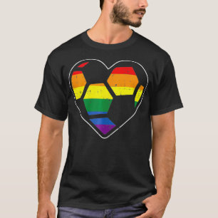 Soccer Heart Sport LGBTQ Rainbow Gay Pride Ally T-shirt