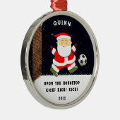 Soccer Holiday Gift Metalen Ornament (Rechts)