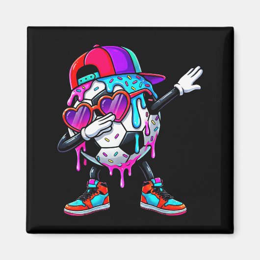 Soccer Ice Cream Drip Dabbing Sprinkles Srts Boys  Magneet (Voorkant)