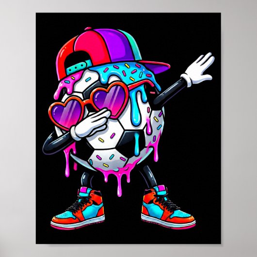 Soccer Ice Cream Drip Dabbing Sprinkles Srts Boys  Poster (Voorkant)