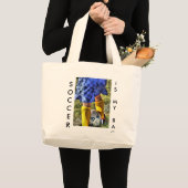 "SOCCER IS MY BAG" Canvas Bag Grote Tote Bag (Voorkant (product))
