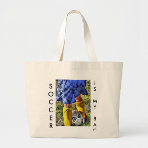 "SOCCER IS MY BAG" Canvas Bag Grote Tote Bag