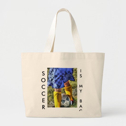 "SOCCER IS MY BAG" Canvas Bag Grote Tote Bag (Voorkant)
