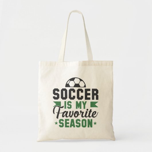 Soccer Is My Favorite Season Tote Bag (Voorkant)