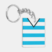 Soccer Jersey Keyring, Blue Stripes Sleutelhanger (Voorkant Links)