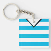  Soccer Jersey Keyring, Blue Stripes Sleutelhanger (Voorkant)
