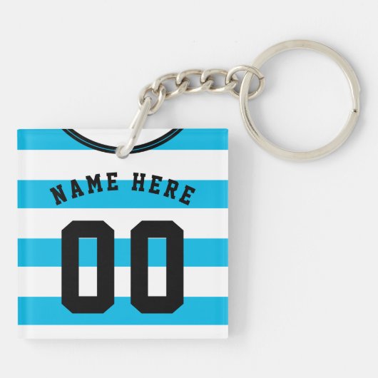  Soccer Jersey Keyring, Blue Stripes Sleutelhanger (Achterkant)