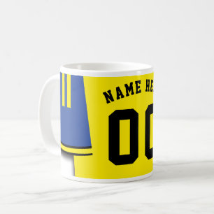  Soccer Jersey Mok, blauw & geel Koffiemok