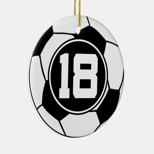 Soccer Jersey Nummer 18 Gift Idea Keramisch Ornament (Rechts)