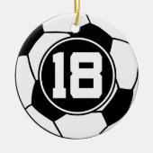 Soccer Jersey Nummer 18 Gift Idea Keramisch Ornament (Voorkant)