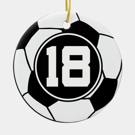 Soccer Jersey Nummer 18 Gift Idea Keramisch Ornament (Voorkant)