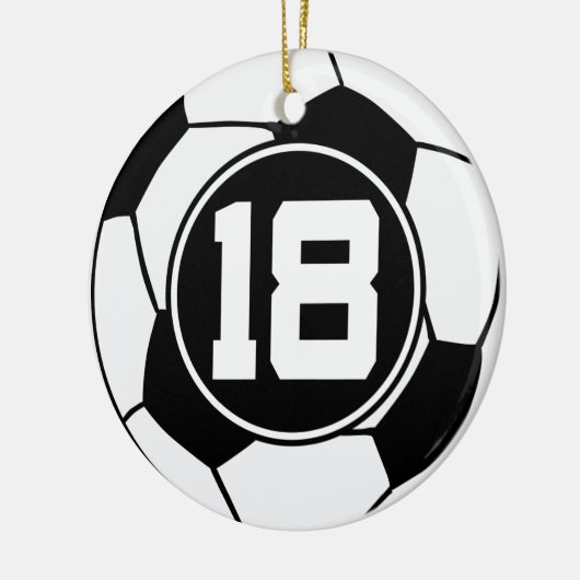 Soccer Jersey Nummer 18 Gift Idea Keramisch Ornament (Links)
